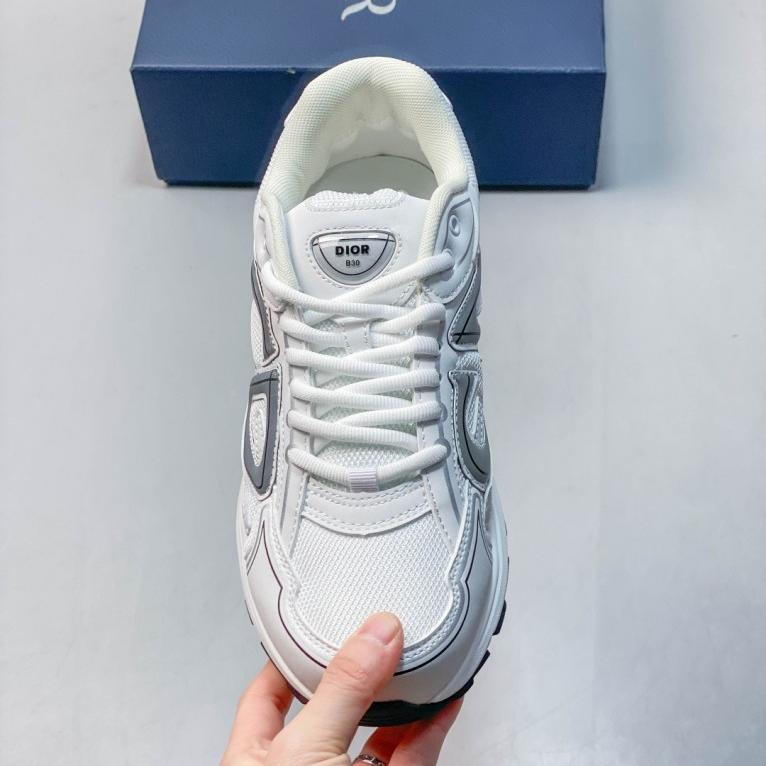 Dior B30 White & Grey Chunky Dad Sneakers with CD Logo