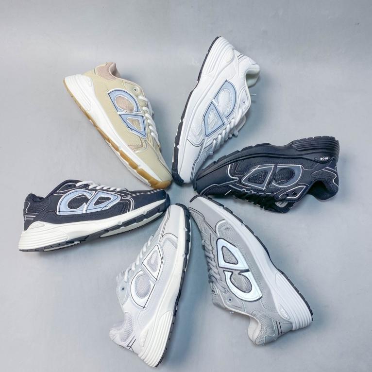 Dior B30 White & Grey Chunky Dad Sneakers with CD Logo