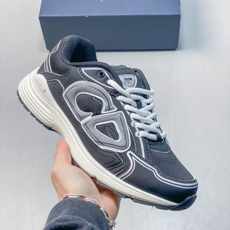 Dior B30 White & Grey Chunky Dad Sneakers with CD Logo
