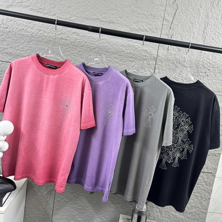 Chrome Hearts 2026 High-Quality Diamond-Encrusted Short-Sleeved T-Shirt