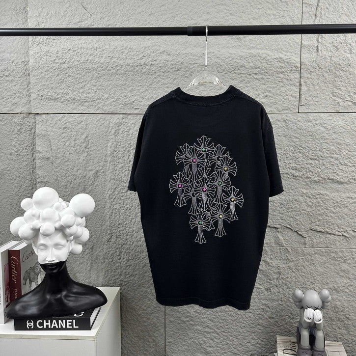 Chrome Hearts 2026 High-Quality Diamond-Encrusted Short-Sleeved T-Shirt
