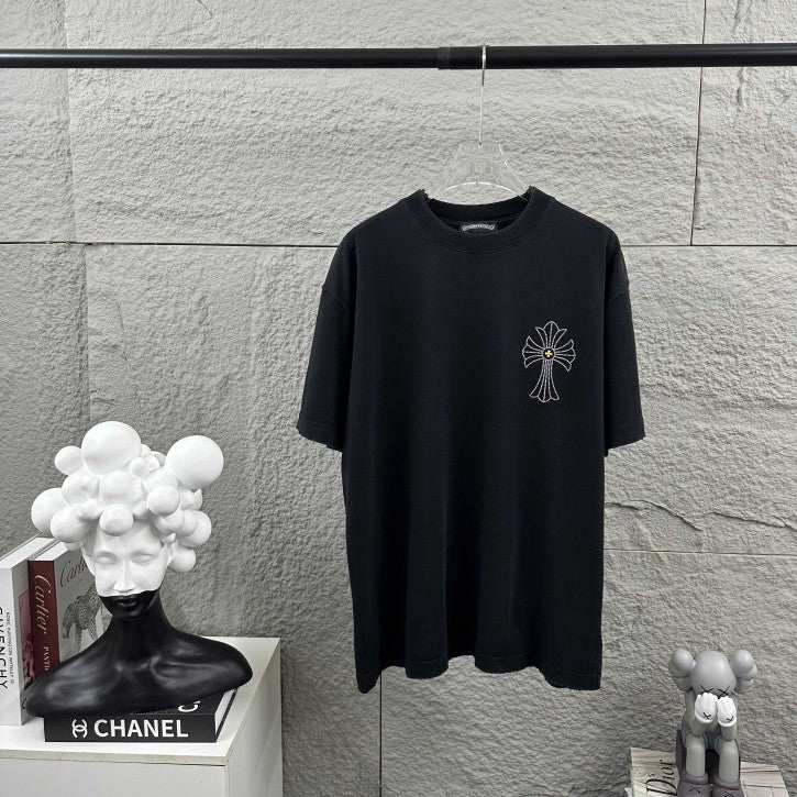 Chrome Hearts 2026 High-Quality Diamond-Encrusted Short-Sleeved T-Shirt