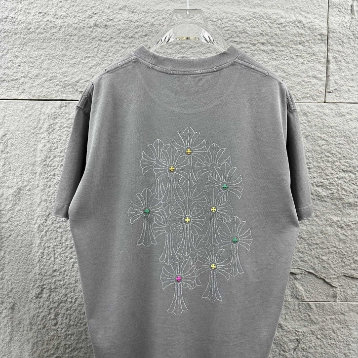 Chrome Hearts 2026 High-Quality Diamond-Encrusted Short-Sleeved T-Shirt
