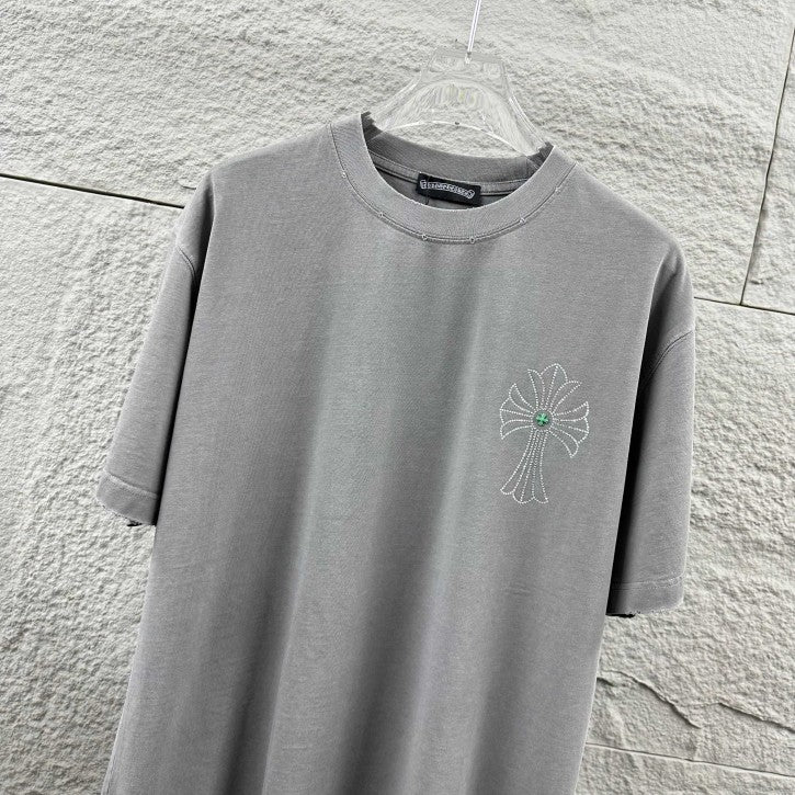 Chrome Hearts 2026 High-Quality Diamond-Encrusted Short-Sleeved T-Shirt