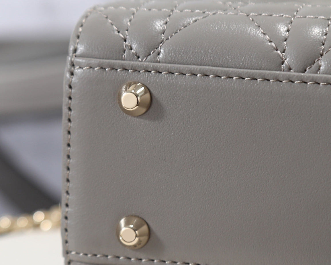 Dior Princess Handbag - Made of high-quality leather, in Elephant Gray Bags