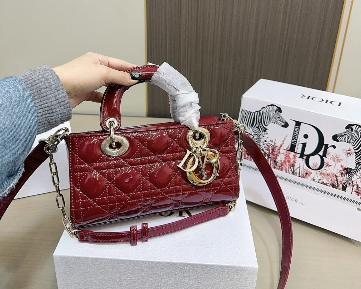 Dior Lady D-JOY sheepskin products (in red and black) Bags