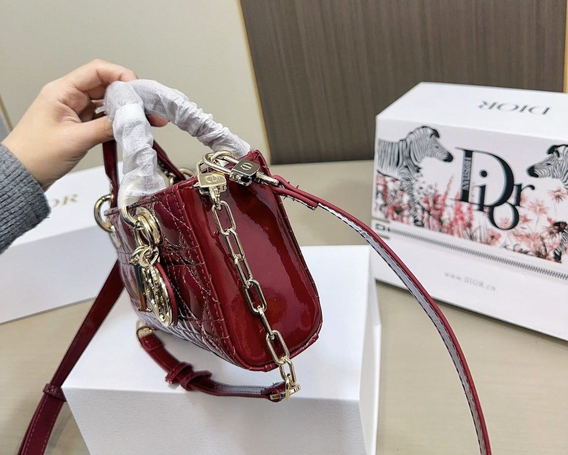 Dior Lady D-JOY sheepskin products (in red and black) Bags