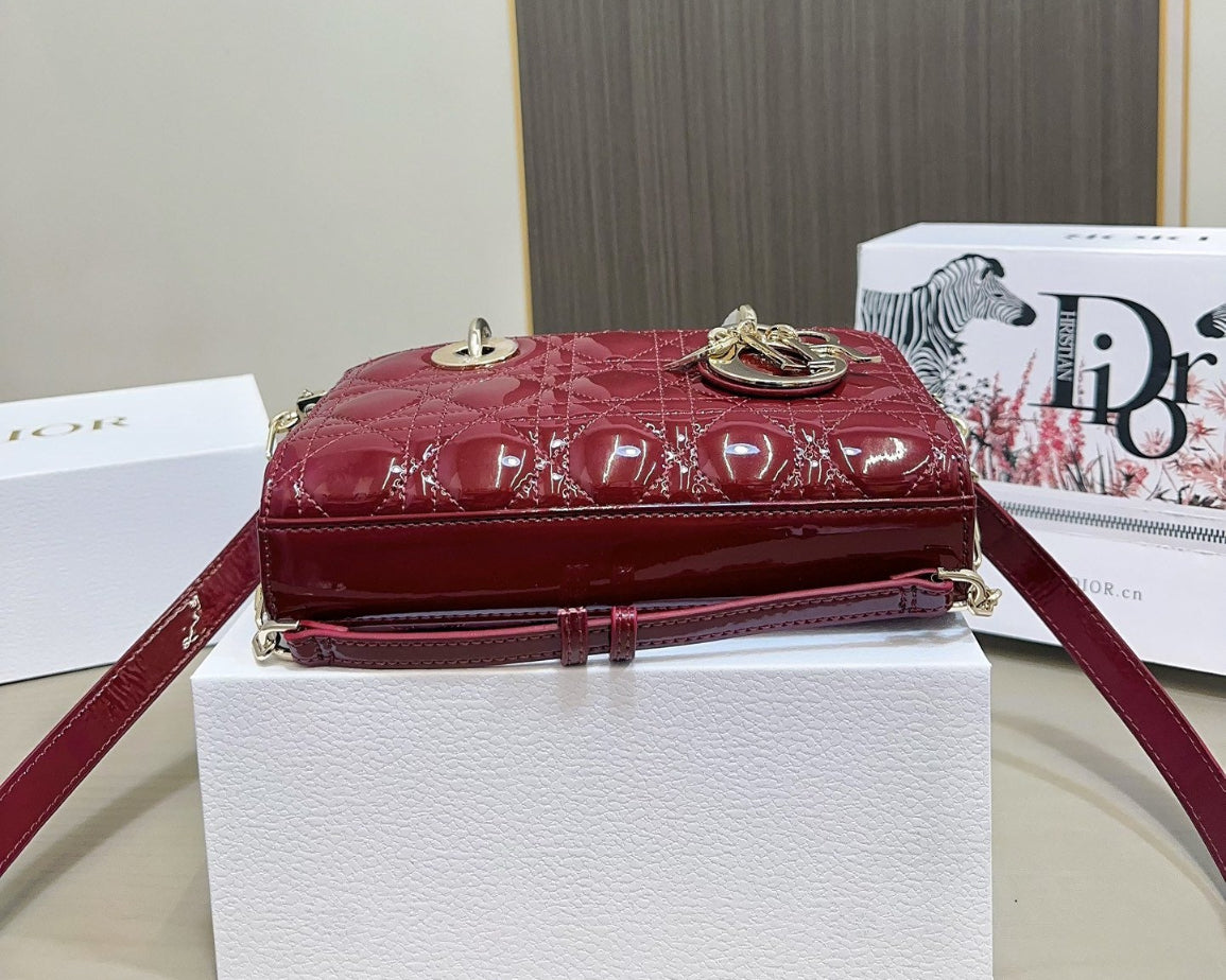 Dior Lady D-JOY sheepskin products (in red and black) Bags