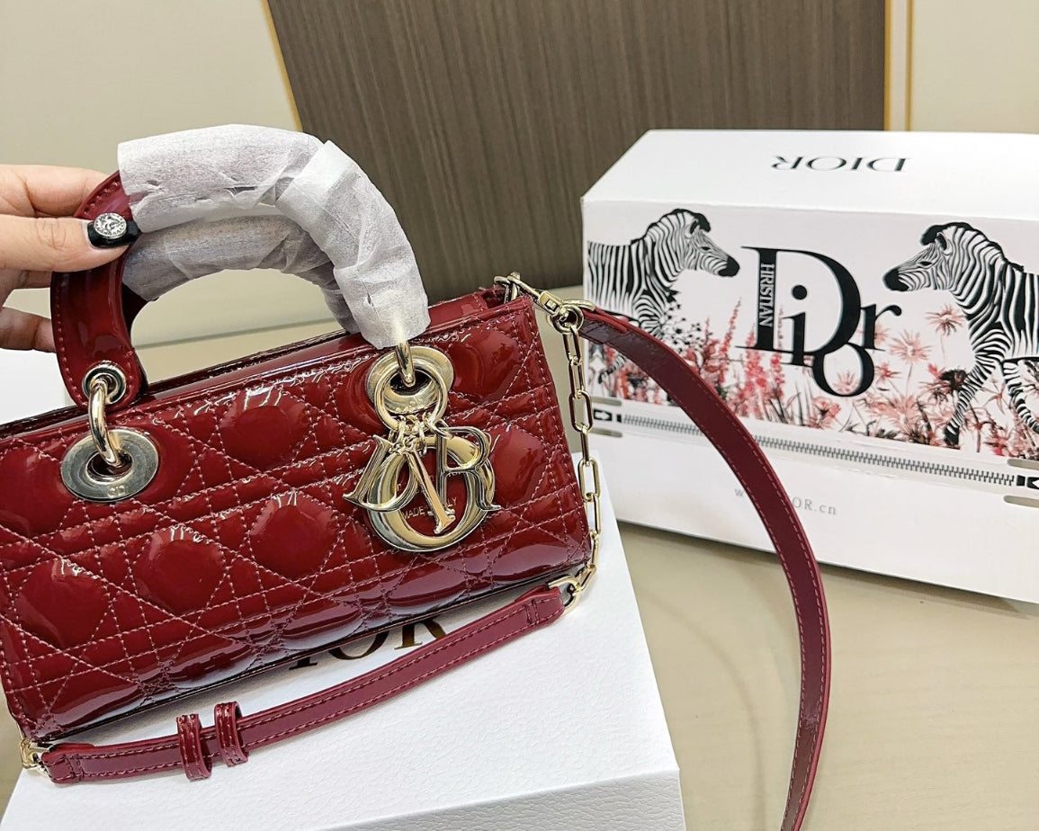Dior Lady D-JOY sheepskin products (in red and black) Bags