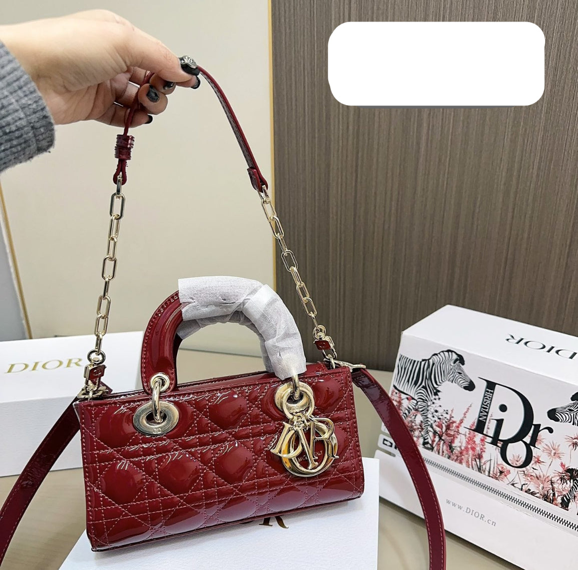 Dior Lady D-JOY sheepskin products (in red and black) Bags