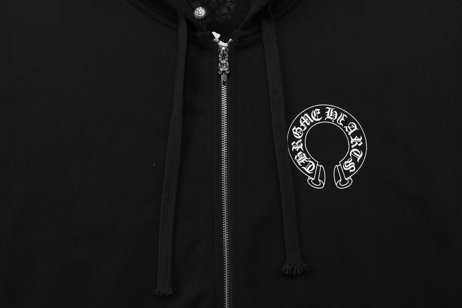 Chrome Hearts Hooded Sweatshirt with Open Front - Black and White