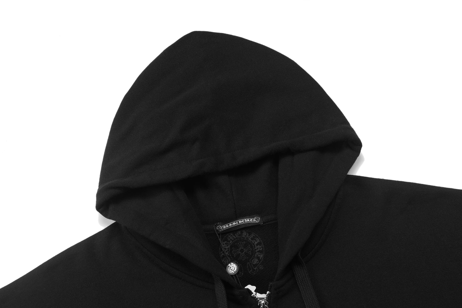 Chrome Hearts Hooded Sweatshirt with Open Front - Black and White