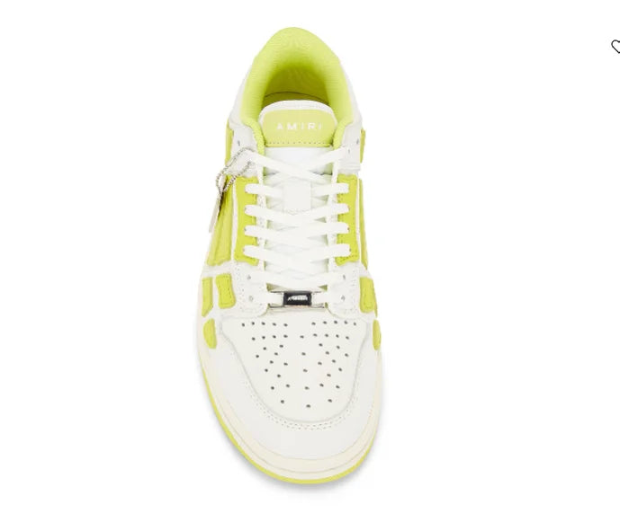 Amiri Skel Low Top Sneaker inWhite & Lime FWRD ID 493872