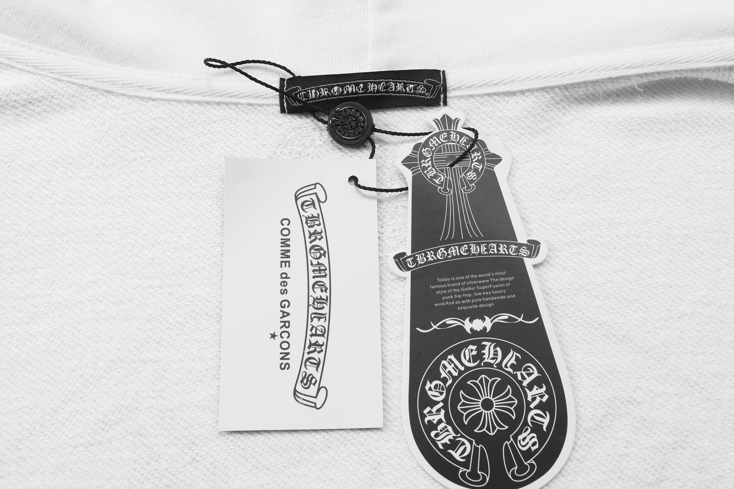 Chrome Hearts Hooded Sweatshirt with Open Front - Black and White