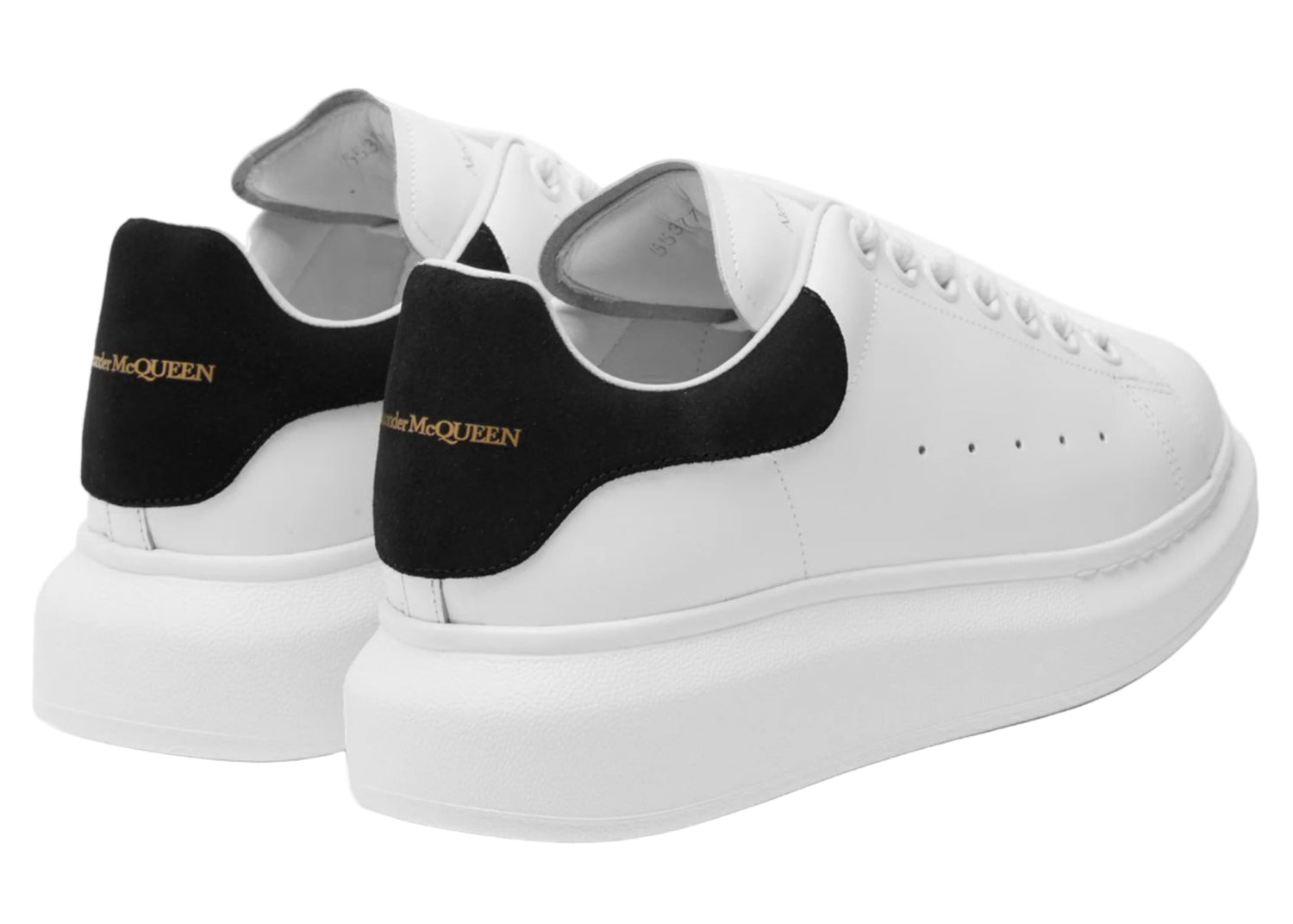 Alexander Mcqueen Raised Sole White Black Suede Sneaker