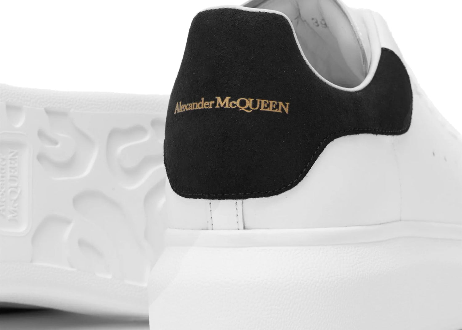 Alexander Mcqueen Raised Sole White Black Suede Sneaker