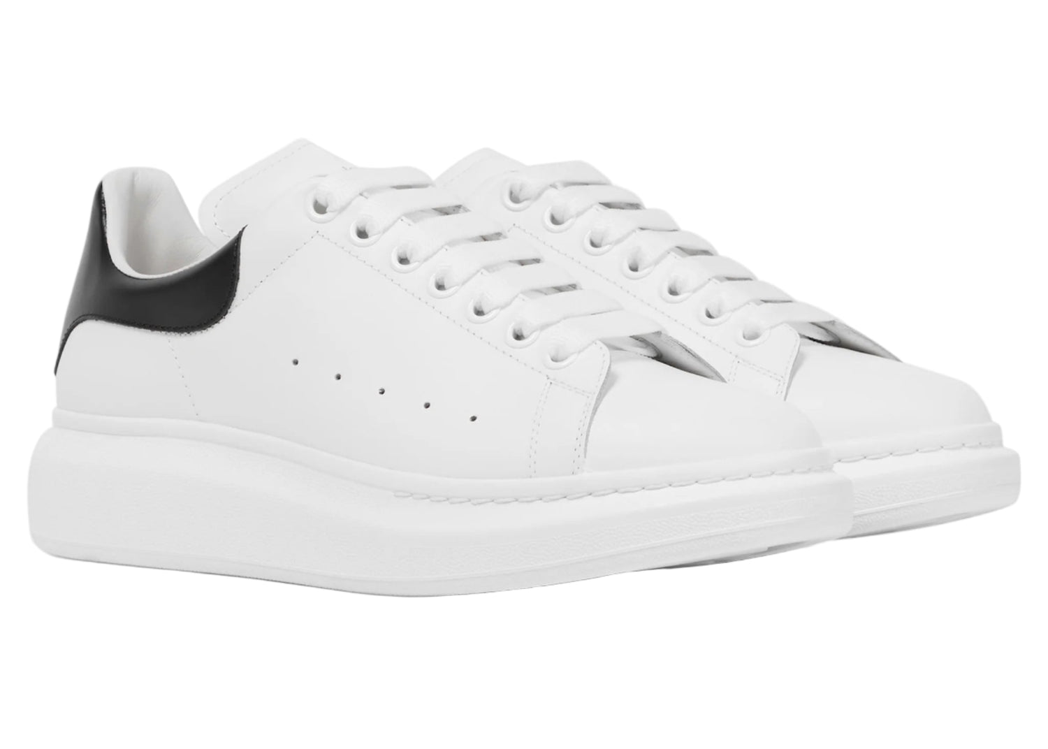 Alexander Mcqueen Raised Sole White Black Sneake