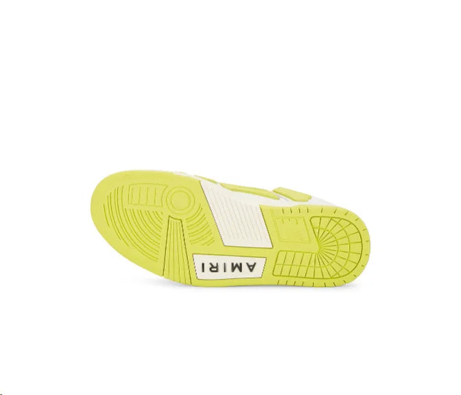 Amiri Skel Low Top Sneaker inWhite & Lime FWRD ID 493872