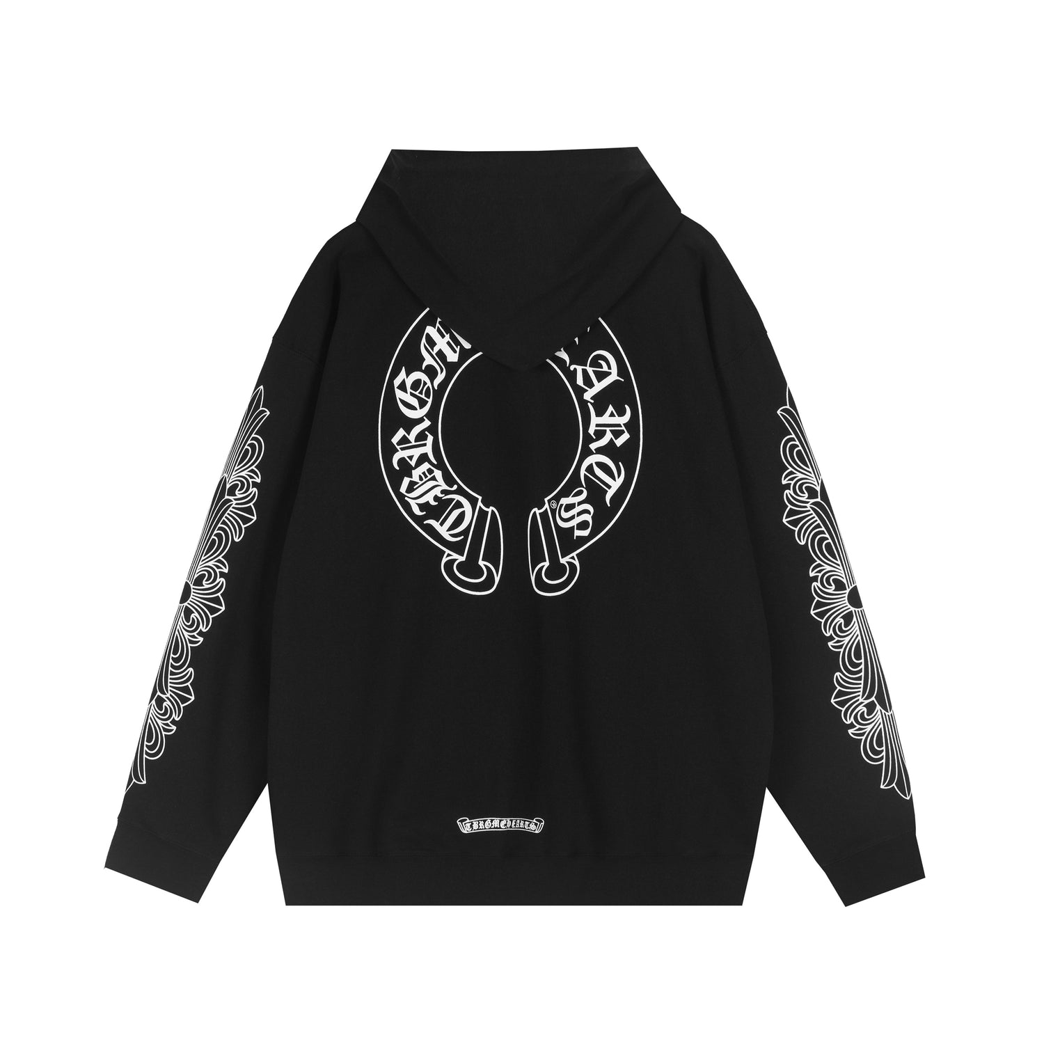 Chrome Hearts Hooded Sweatshirt with Open Front - Black and White