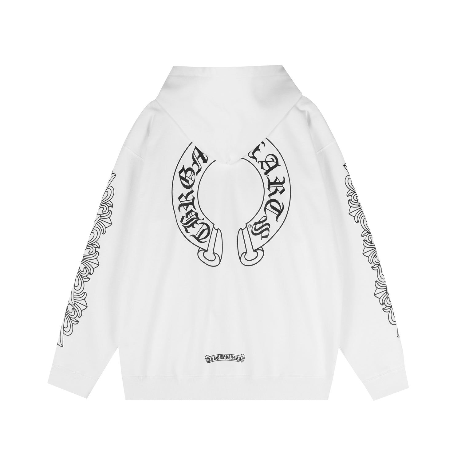 Chrome Hearts Hooded Sweatshirt with Open Front - Black and White