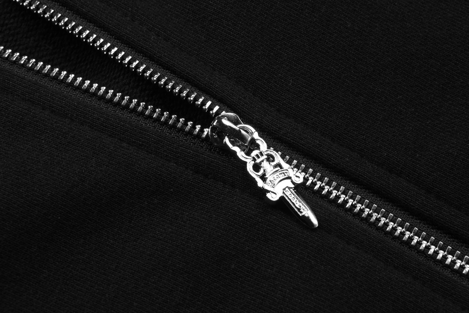 Chrome Hearts Hooded Sweatshirt with Open Front - Black and White